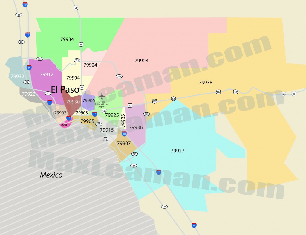 El Paso Zip Code Map | Mortgage Resources - Where Is El Paso Texas On The Map