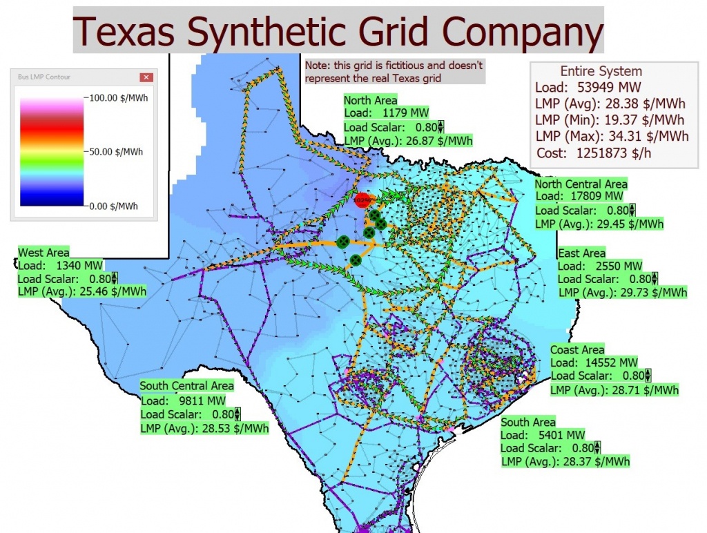 Electric Grid Test Case Repository - Texas Electric Grid Map