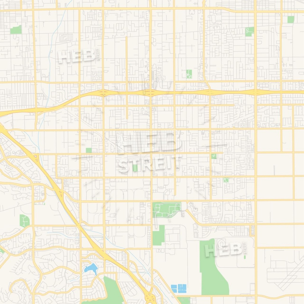 Empty Vector Map Of Chino, California, Usa | Maps Vector Downloads - Chino California Map