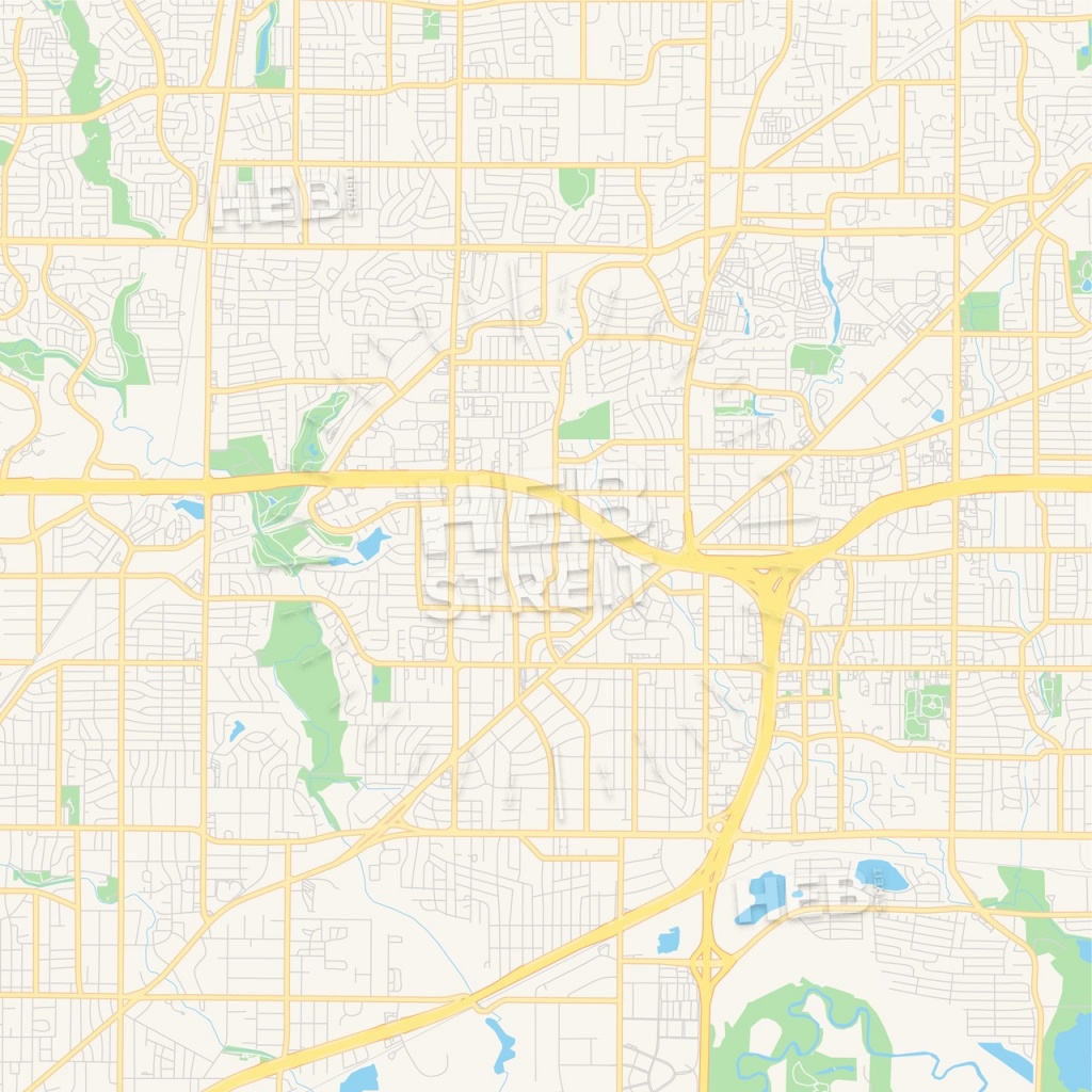 Empty Vector Map Of North Richland Hills, Texas, Usa | Hebstreits - Richland Hills Texas Map