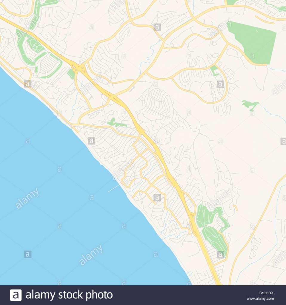 Empty Vector Map Of San Clemente, California, Usa, Printable Road - San Clemente California Map