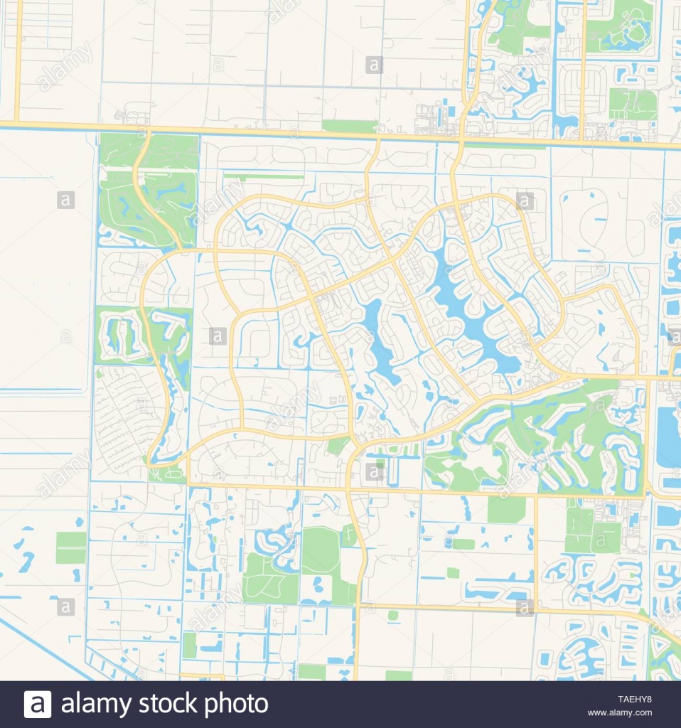 Empty Vector Map Of Wellington, Florida, Usa, Printable Road Map - Wellington Florida Map