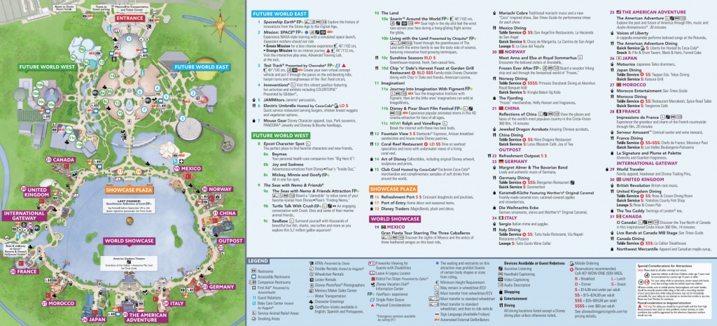 Epcot Map - Walt Disney World - Printable Map Of Epcot 2015