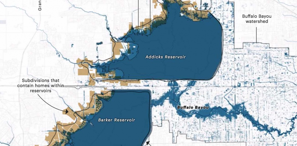 Everyone Knew Houston&amp;#039;s Reservoirs Would Flood — Except For The - Barker Texas Map