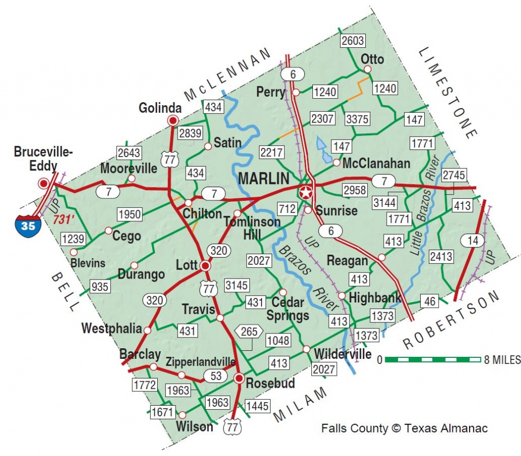 Falls County | The Handbook Of Texas Online| Texas State Historical - Where Is Marble Falls Texas On The Map