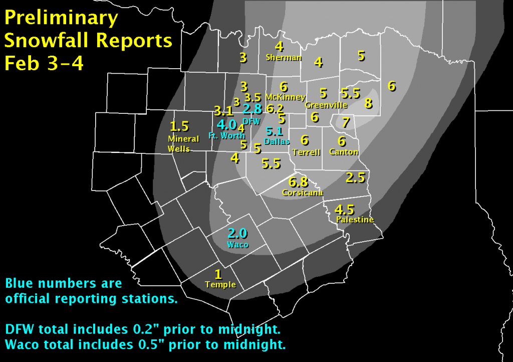 February 2011 Review - Waco Texas Weather Map