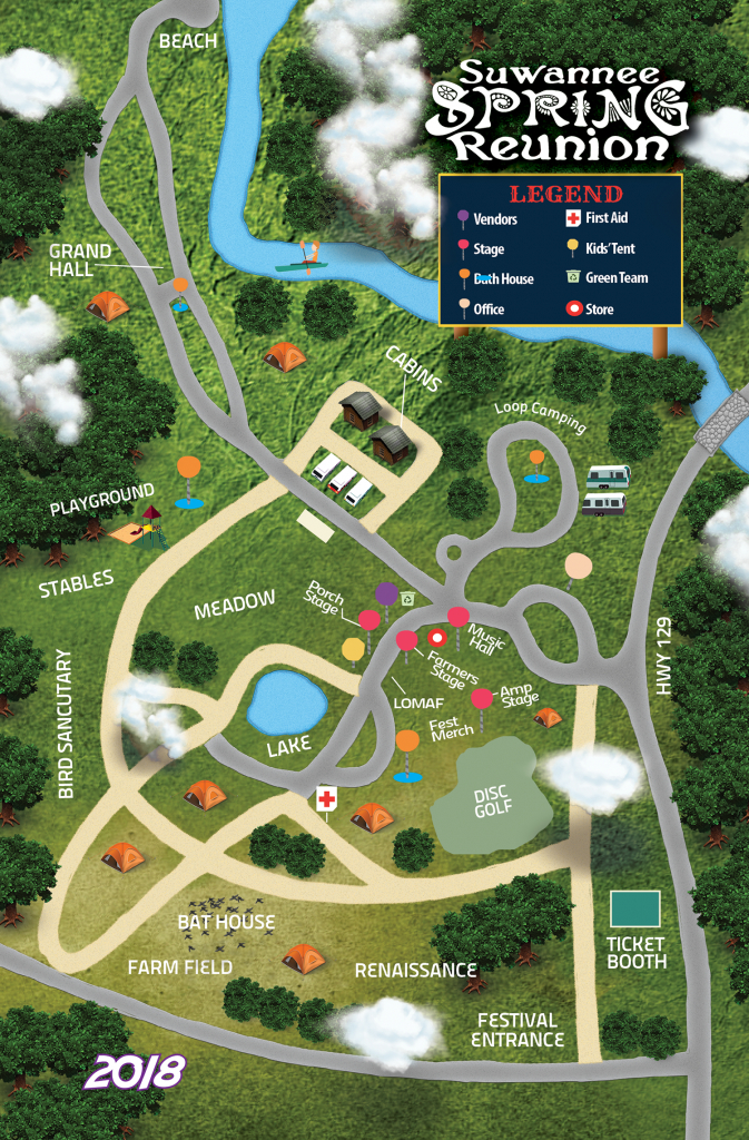 Festival Map | Suwannee Spring Reunion - Reunion Florida Map