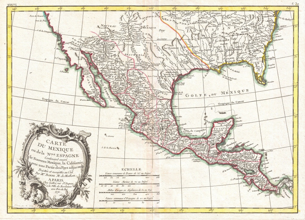 File:1771 Bonne Map Of Mexico (Texas), Louisiana And Florida - Florida Louisiana Map