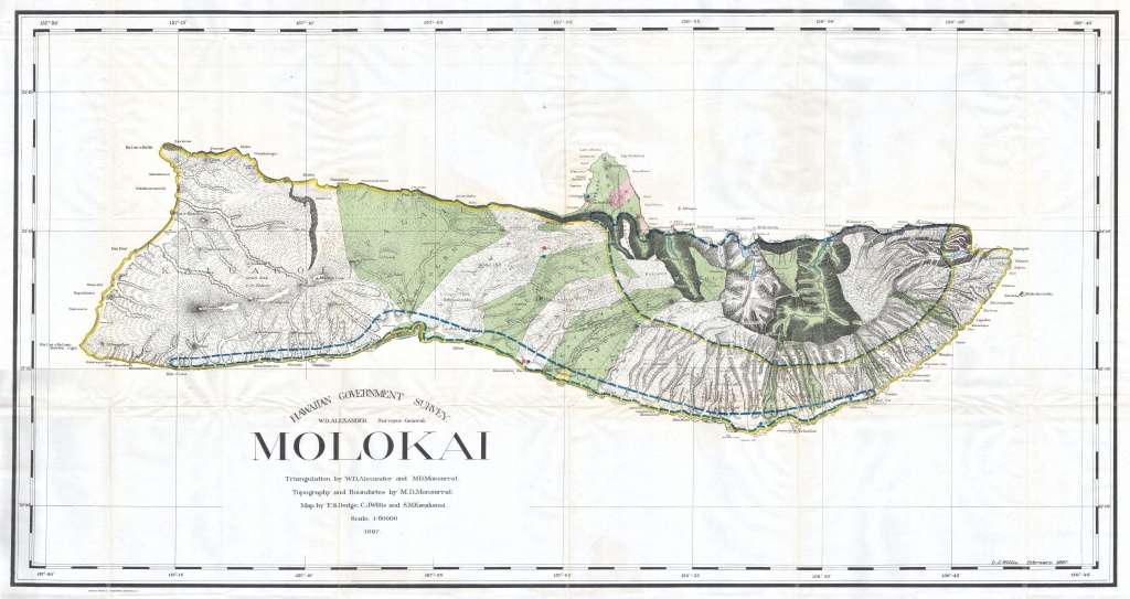 File:1897 Land Office Map Of The Island Of Molokai, Hawaii - Molokai Map Printable