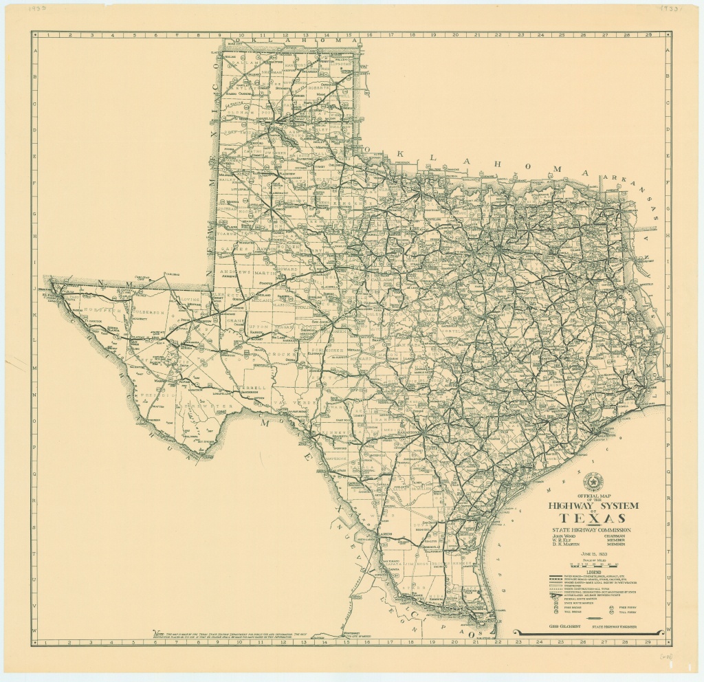 Texas Highway Road Map Printable