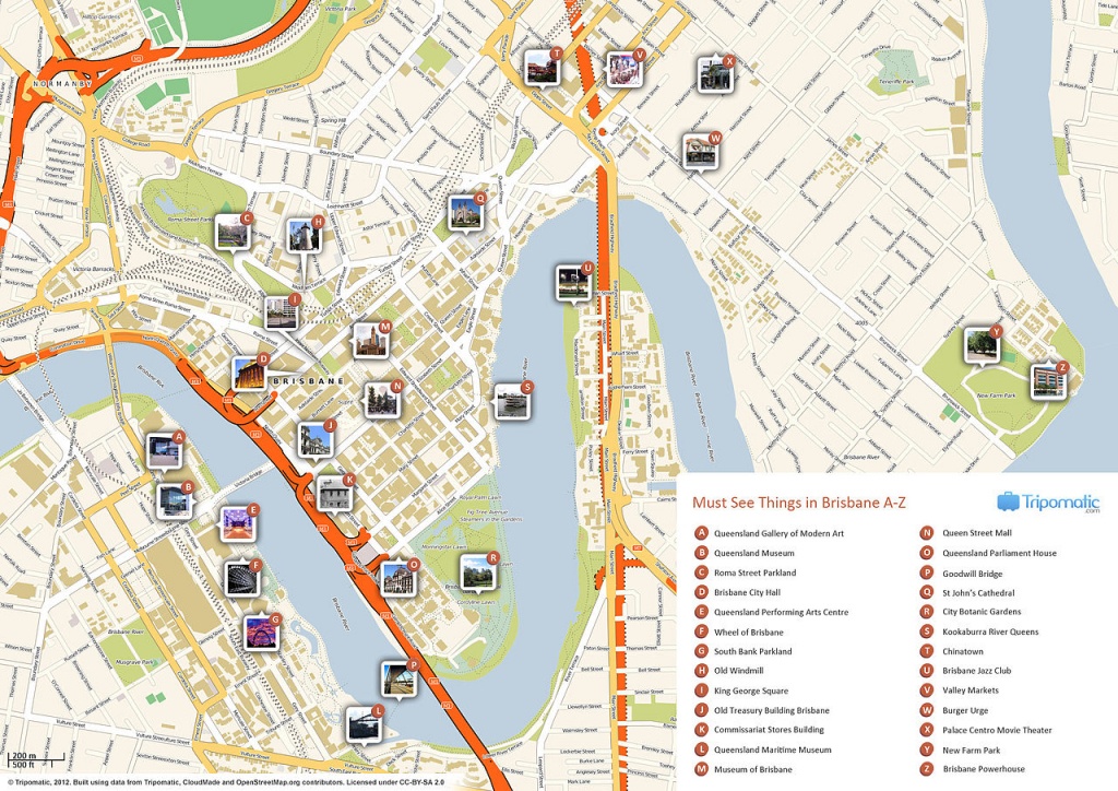 File:brisbane Printable Tourist Attractions Map - Wikimedia Commons - Brisbane City Map Printable