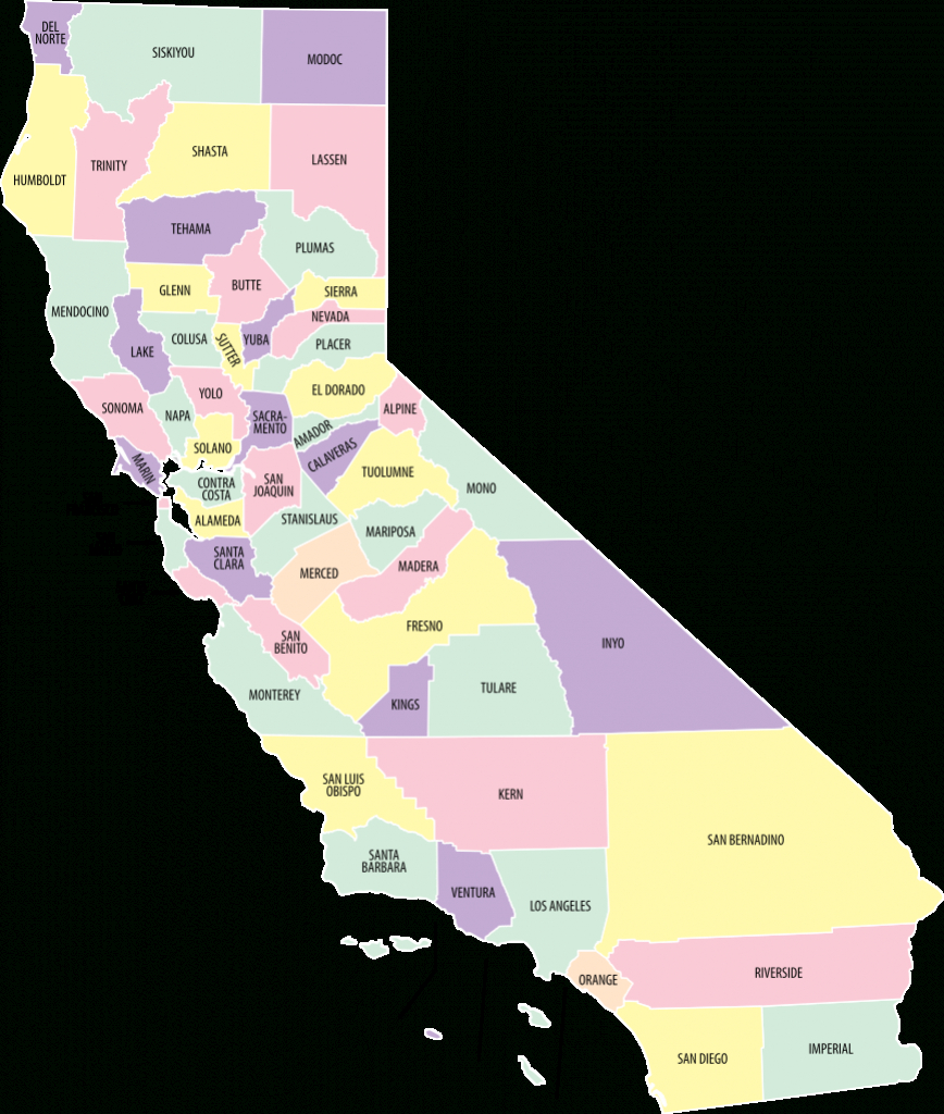 File:california County Map (Labeled And Colored).svg - Wikimedia Commons - California County Map