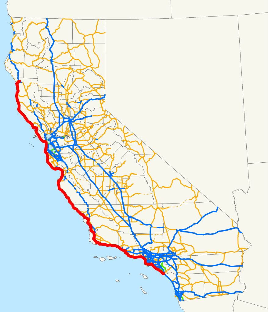 File:california State Route 1.svg - Wikimedia Commons - Route 1 California Map