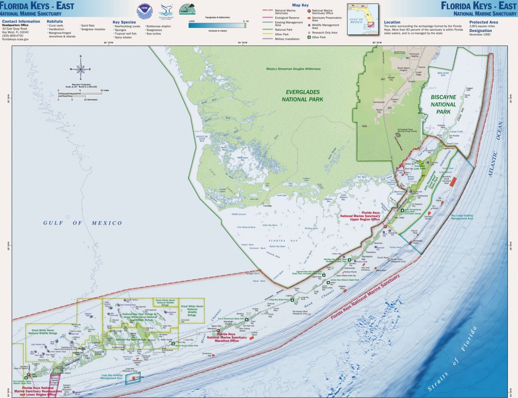 File:map Of The Eastern Florida Keys, From Key West To The Ragged - Florida Keys Marine Map