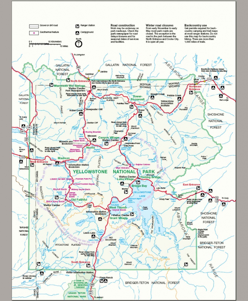 Free Printable Map Of Yellowstone National Park Printable Maps