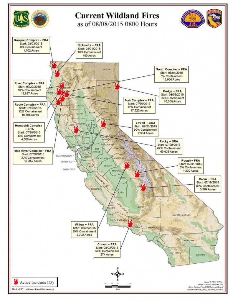 Fires In California Map Right Now Cal Fire Saturday Morning August 8 - California Fire Map Right Now