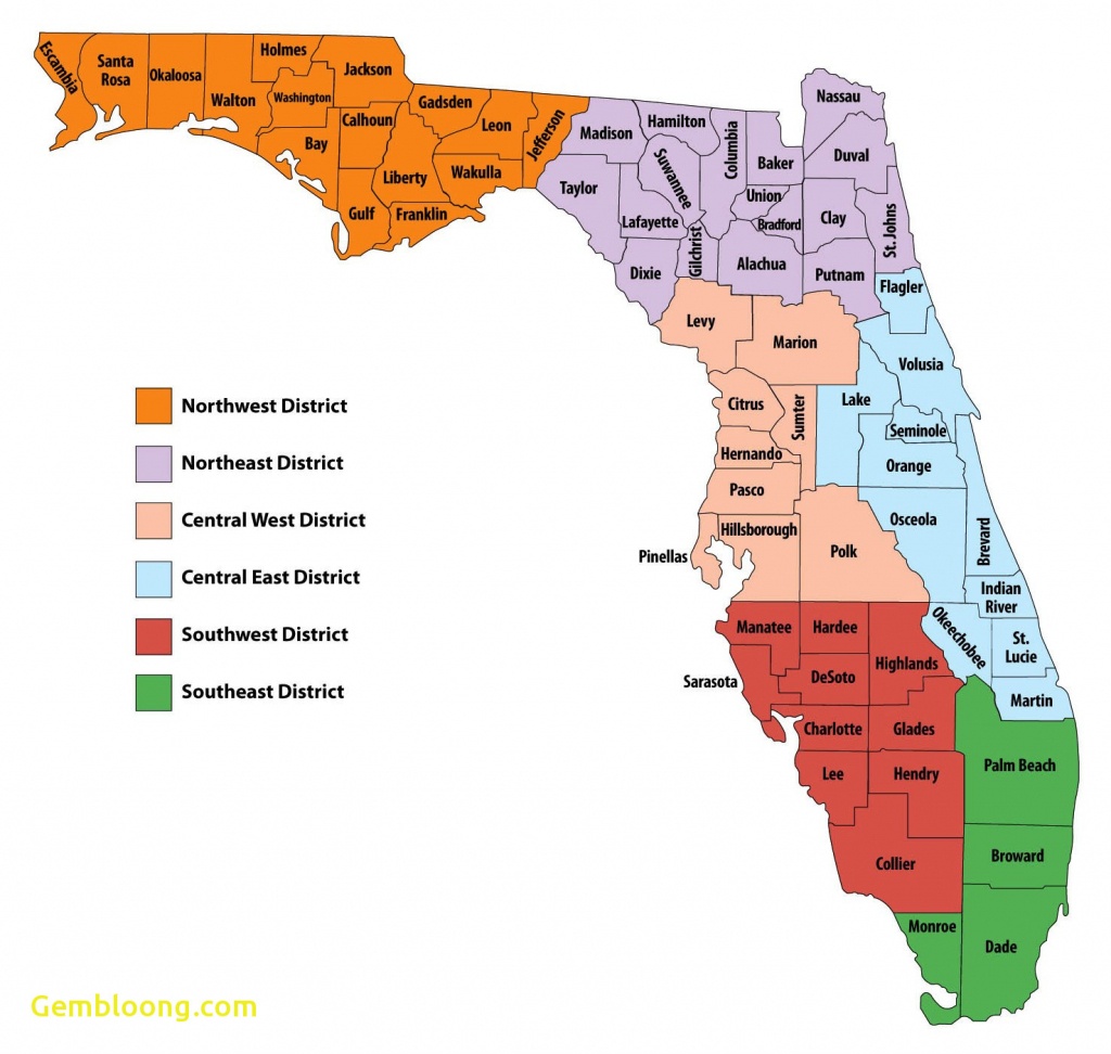 Fl County Florida Map With Counties - Lgq - Florida County Map Printable