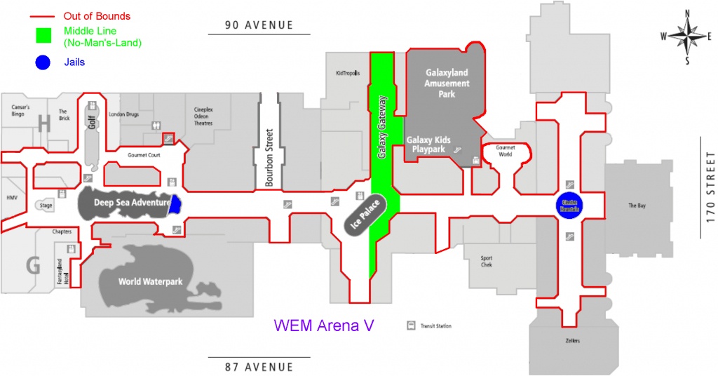 Flags, A Capture The Flag Style Sport. - West Edmonton Mall Map Printable