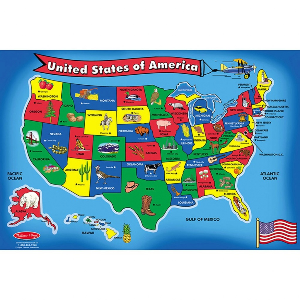 Floor Puzzle Us Map - Lci440 | Melissa &amp;amp; Doug - California Map Puzzle