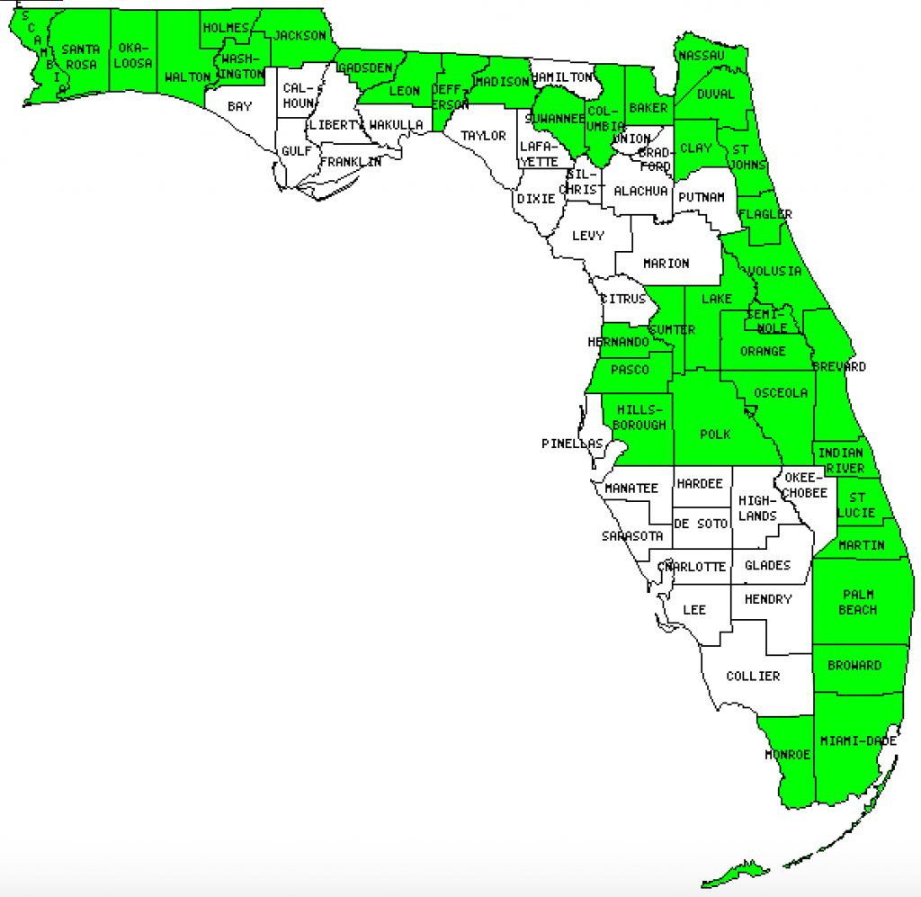 Florida Counties Visited (With Map, Highpoint, Capitol And Facts) - Florida City Map Outline