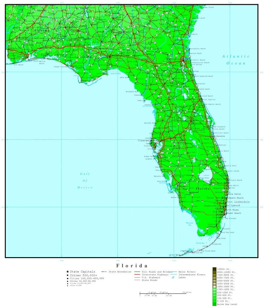 Florida Elevation Map - Florida Topographic Map Free