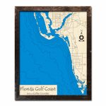 Florida Gulf Coast, Fl Nautical Wood Maps   Florida Gulf Map