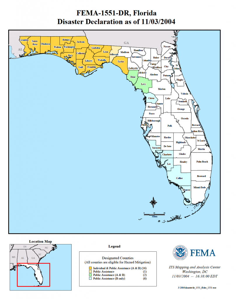 Florida Hurricane Ivan (Dr-1551) | Fema.gov - Florida Disaster Map