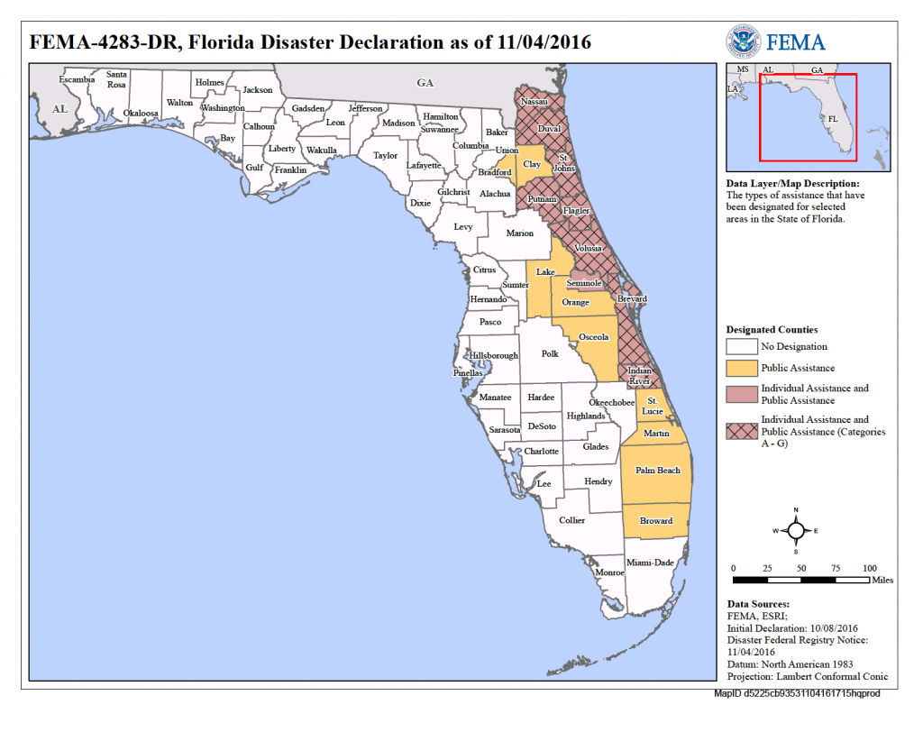 Florida Hurricane Matthew (Dr-4283) | Fema.gov - Florida Disaster Map