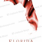 Florida Map Art | Stylish Poster   Florida Map Poster