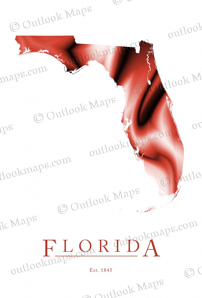 Florida Map Art | Stylish Poster - Florida Map Poster