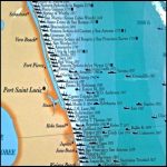 Florida Map East Coast Cities   Map Of East Coast Of Florida Cities