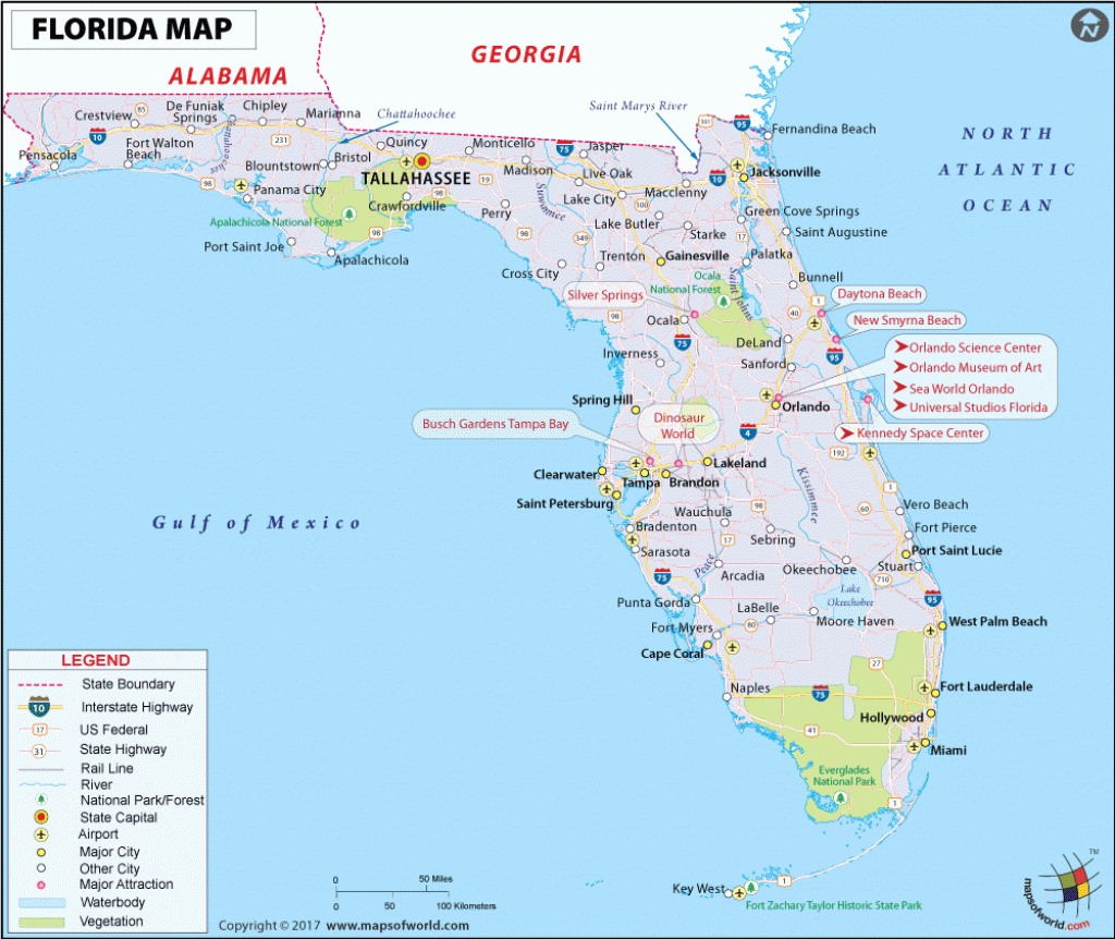 Florida Map | Map Of Florida (Fl), Usa | Florida Counties And Cities Map - Central Florida Springs Map
