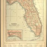 Florida Map Of Florida Wall Art Decor Railroad Antique | Etsy   Florida Map Wall Decor