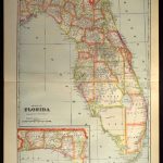 Florida Map Of Florida Wall Decor Art Large Antique Colorful County   Florida Map Wall Decor
