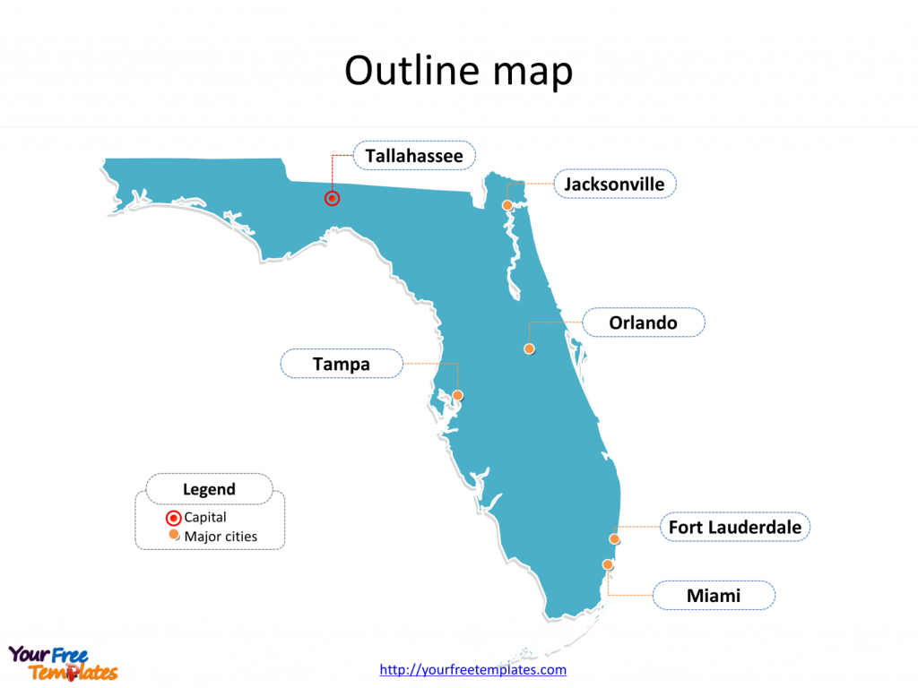 Florida Map Powerpoint Templates - Free Powerpoint Templates - Florida City Map Outline