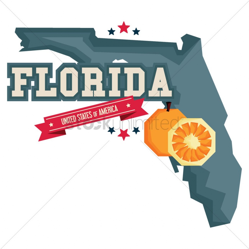 Florida Map With Orange Vector Image - 1541167 | Stockunlimited - Orange Florida Map