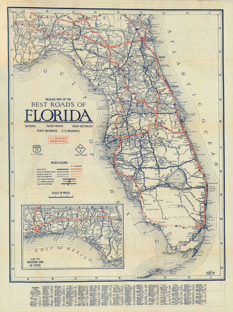 Florida Memory - Clason&amp;#039;s Guide Map Of Florida, C. 1927 - Seabreeze Florida Map