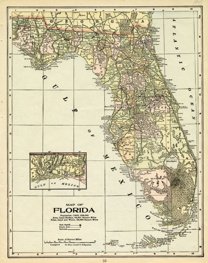 Florida Memory - Map Of Florida, 1905 | History Of Plant City - Plant City Florida Map