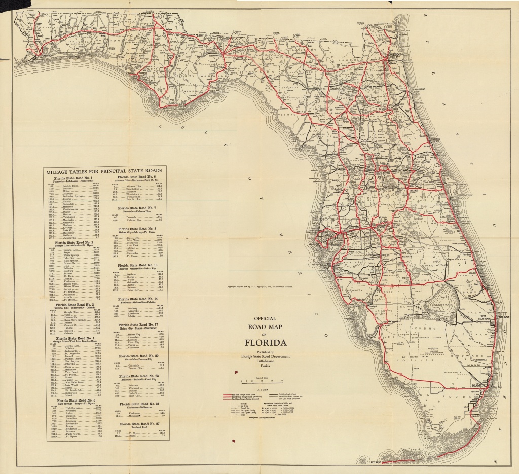 Florida Memory - Official Road Map Of Florida, 1930 - Lake Alfred Florida Map