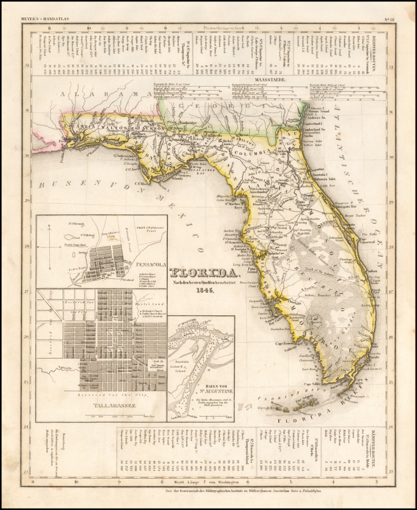 Florida. Nach Den Besten Quellen Bearbeitent 1845 - Barry Lawrence - Lake George Florida Map