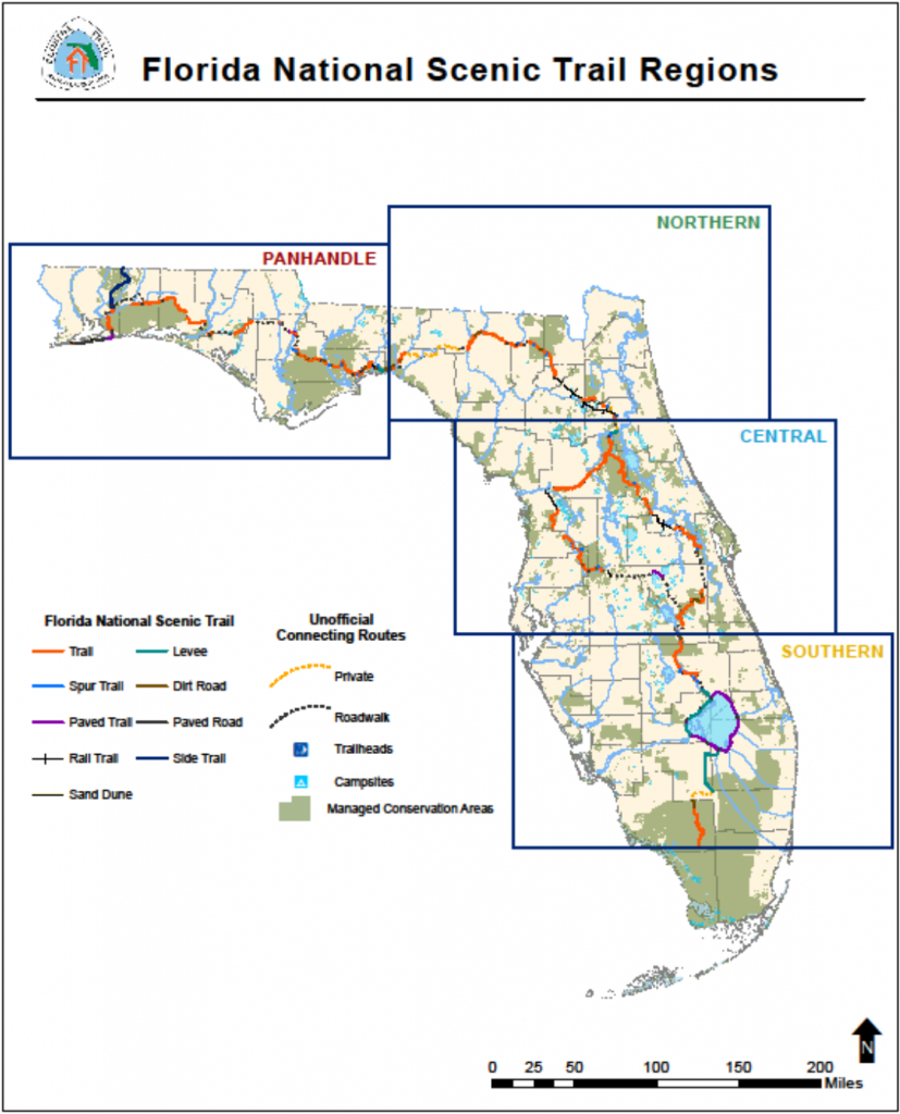 Florida National Scenic Trail - About The Trail - Florida Hikes Map