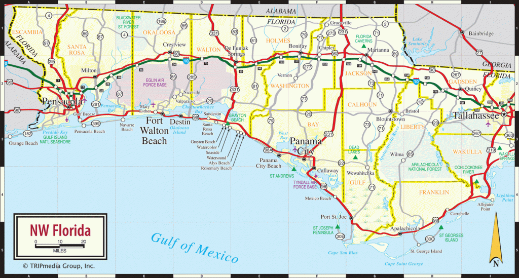 Florida Panhandle Map - Map Of Northwest Florida Beaches