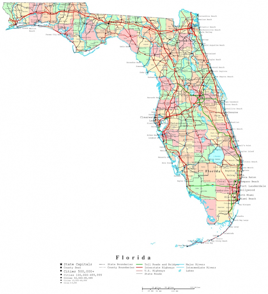 Florida Printable Map - Printable Map Of Ft Myers Fl