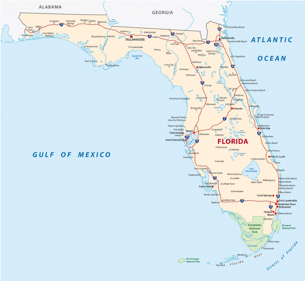 Florida Road Map With National Parks - R&amp;amp;r Lotion® - Florida Road Map 2018