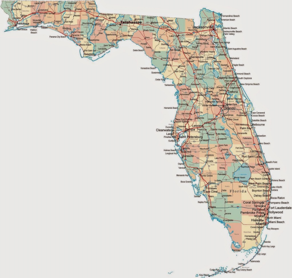 Free Printable Florida State Map
