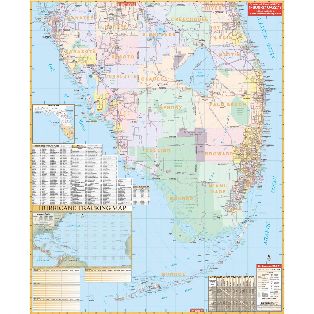 Florida State Southern Region Wall Map - The Map Shop - Florida Wall Map