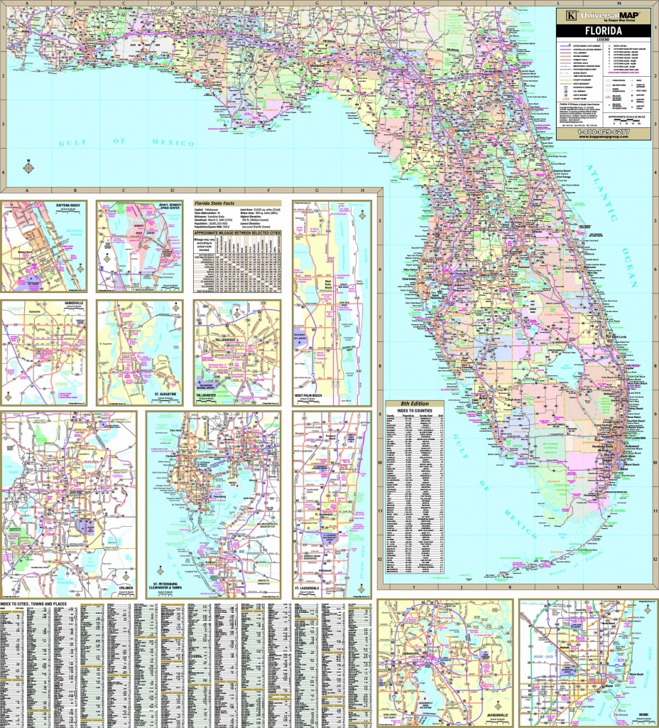 Florida State Wall Map - Maps - Florida Wall Map