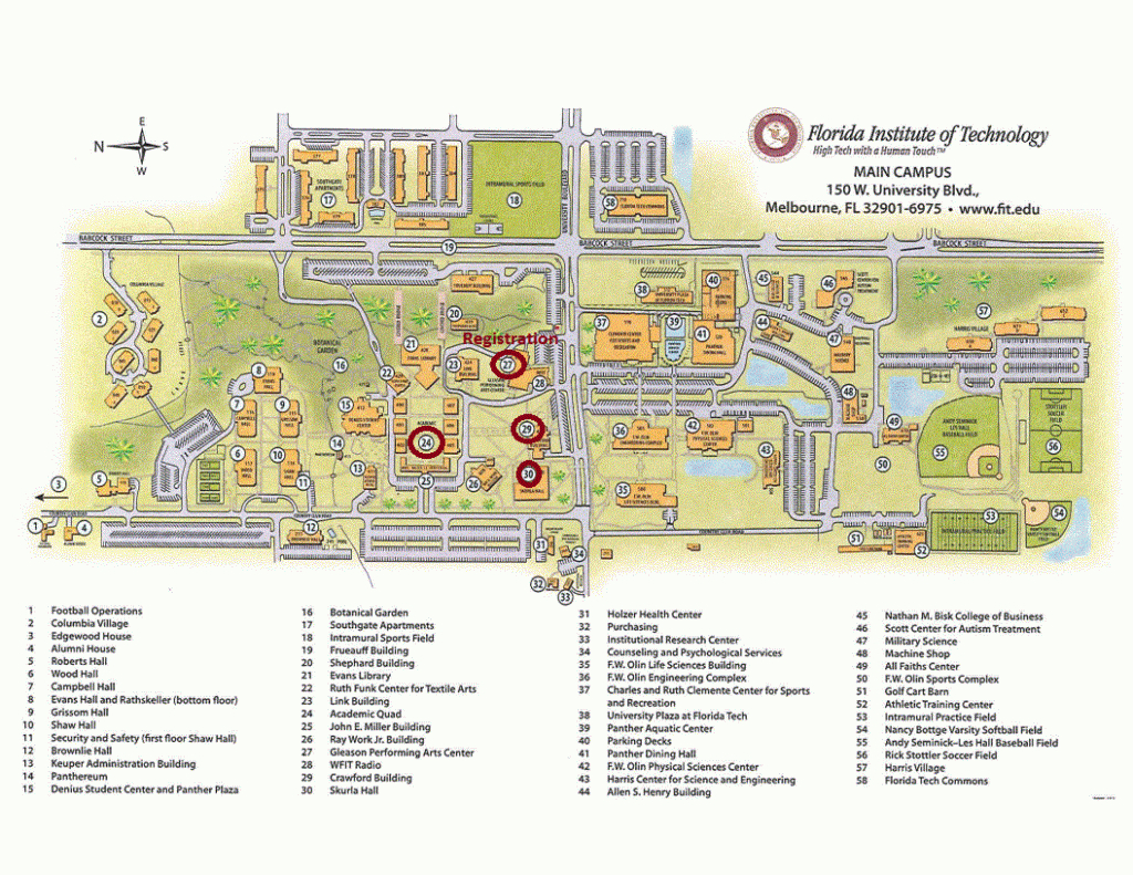 Florida Tech Campus Map – Bestinthesw - Florida Tech Map