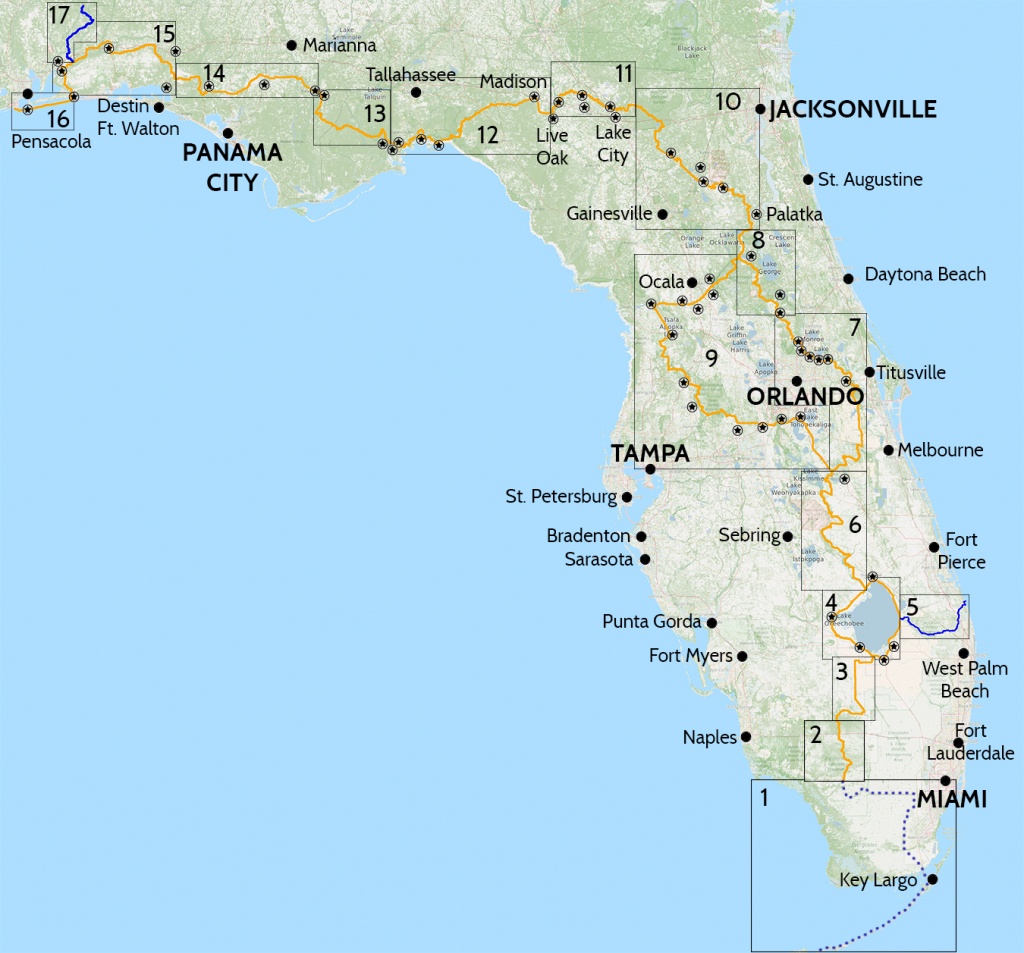 Florida Trail Hiking Guide | Florida Hikes! - Florida Hikes Map