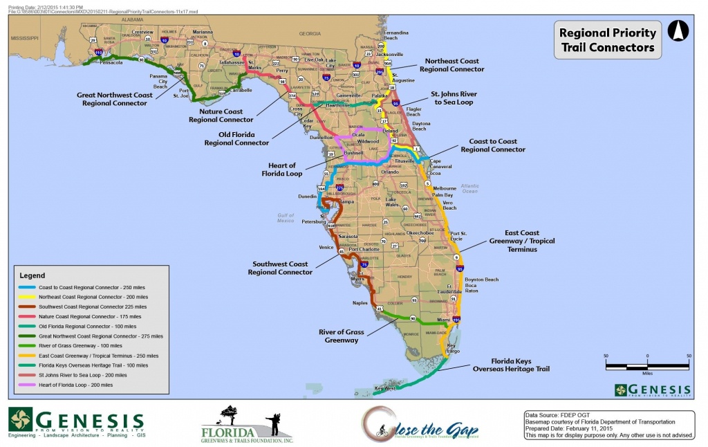 Florida Trail Map | D1Softball - Central Florida Bike Trails Map